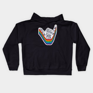 Surfer shaka hand gesture vintage Kids Hoodie